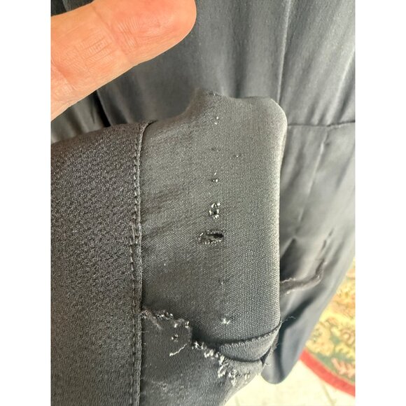 Antique 30's Black Rayon Maternity Dress AS IS TLC Size L - Picture 4 of 16